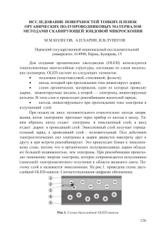 Исследование поверхностей тонких пленок органических полупроводниковых материалов методами сканирующей зондовой микроскопии