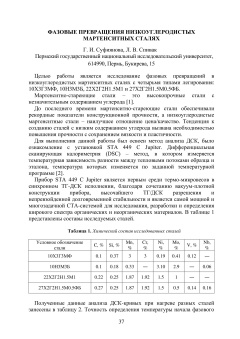 Фазовые превращения низкоуглеродистых мартенситных сталях