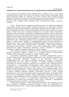 Кризисная семья в пермском крае проблемы функционирования