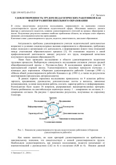 Удовлетворенность трудом педагогических работников как фактор развития школьного образования