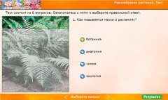 Разнообразие растений. Тест